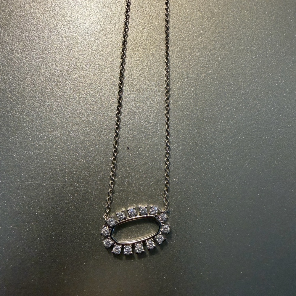 Kendra Scott Silver Necklace with Crystal Accents